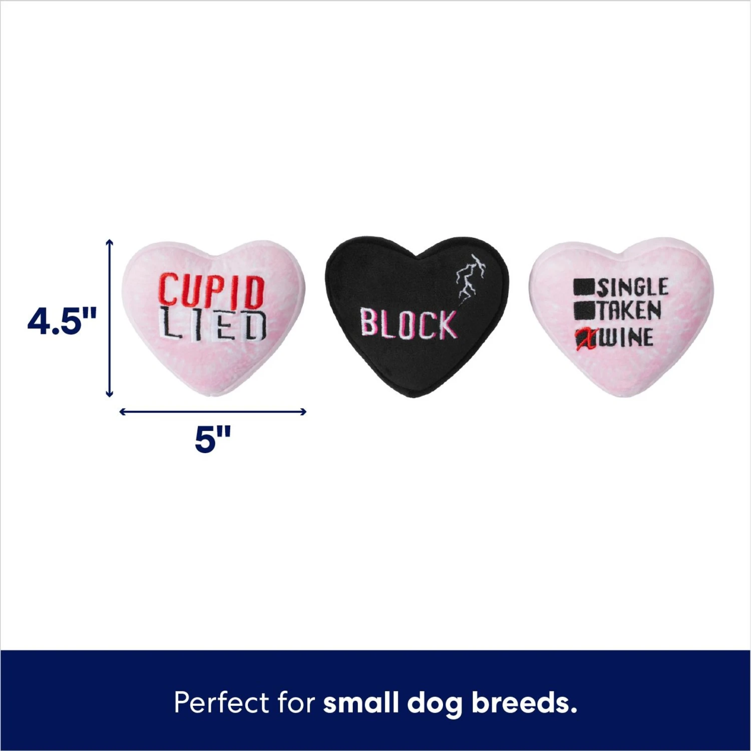 Frisco Valentine Anti-Valentine Hearts Plush Squeaky Dog Toy - Image 2