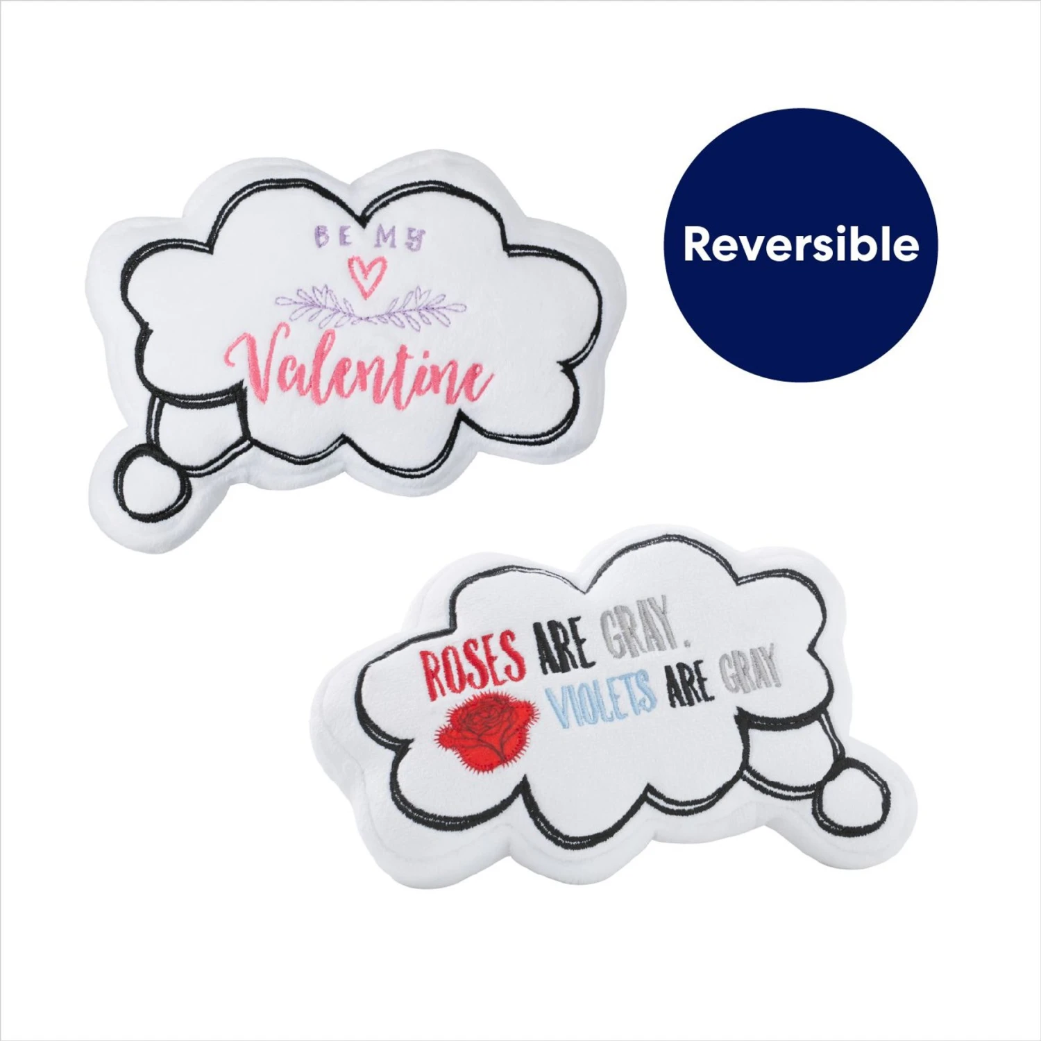 Frisco Valentine Be My Valentine Thought Bubble Reversible Plush Squeaky Dog Toy - Image 3