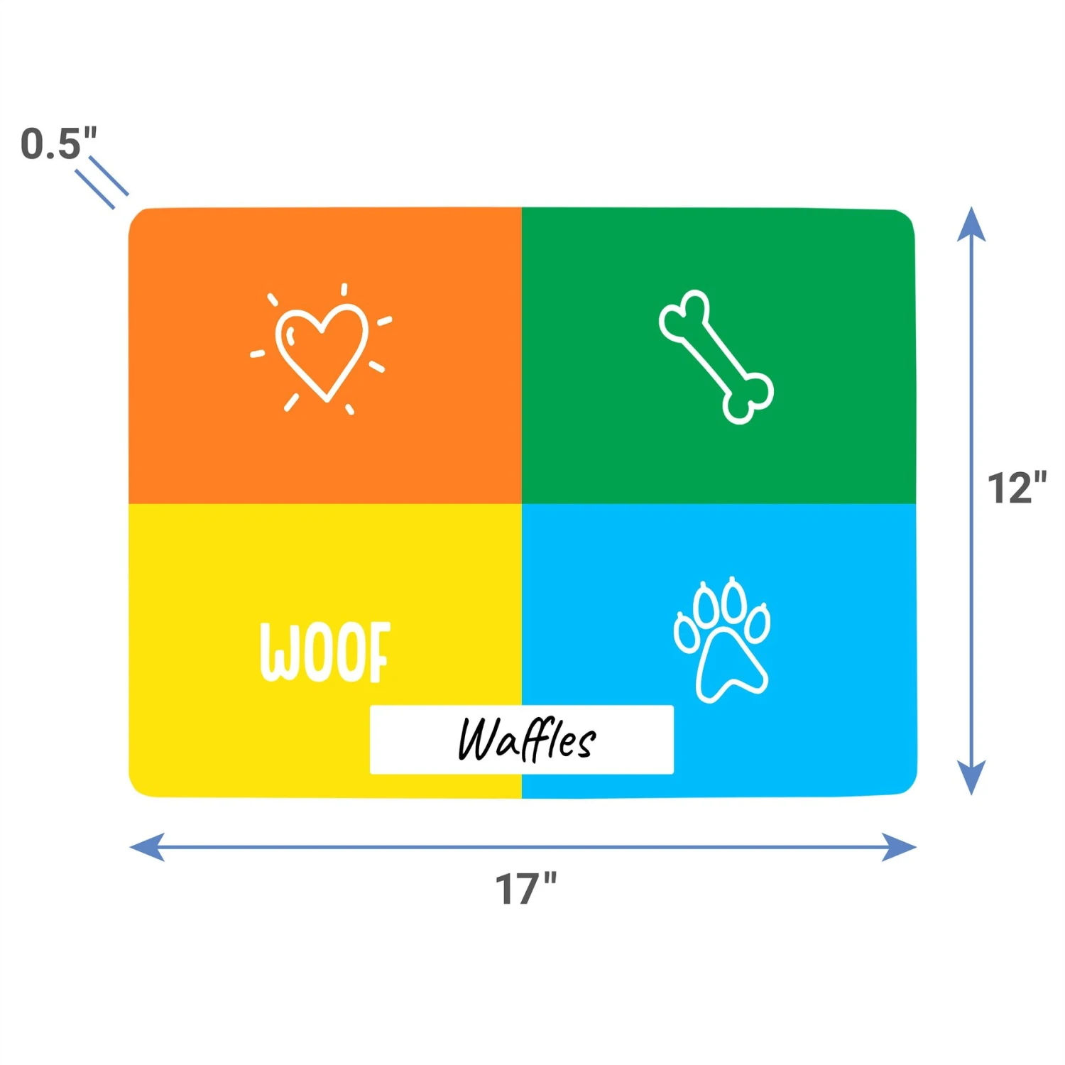 Frisco Woof Personalized Dog & Cat Placemat - Image 4