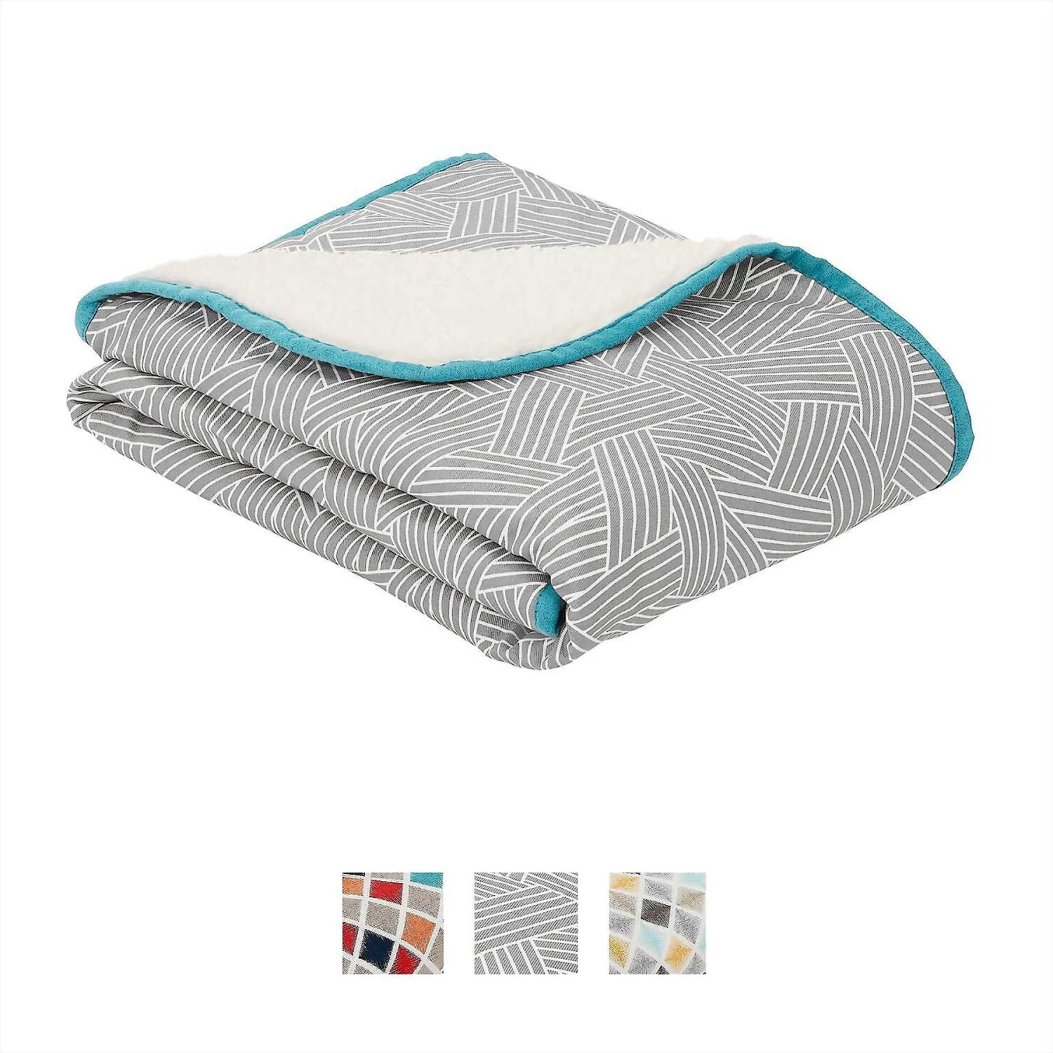 Frisco Sherpa Dog & Cat Blanket & Frisco Sherpa Hexagon Bolster Cat & Dog Bed - Image 3