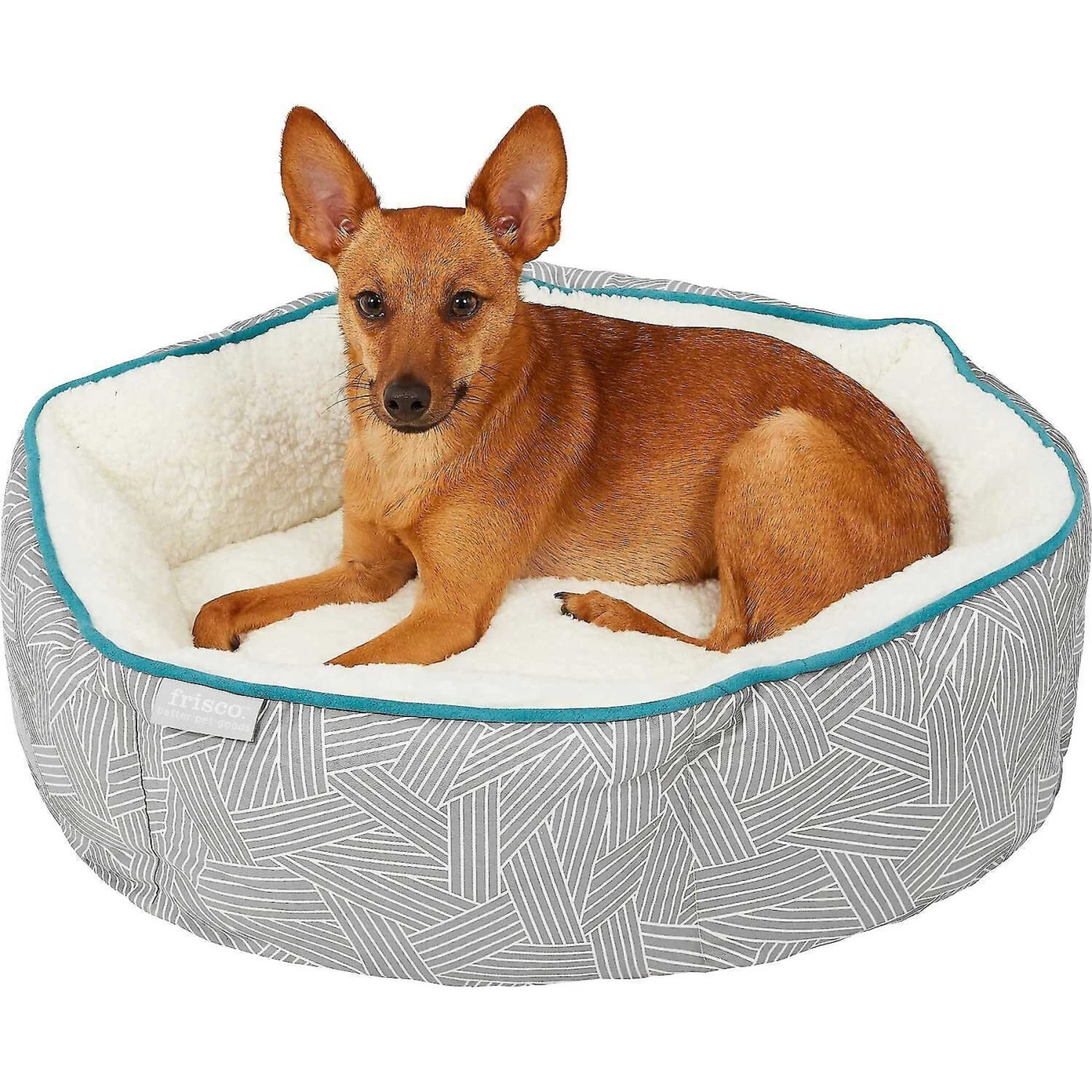 Frisco Sherpa Dog & Cat Blanket & Frisco Sherpa Hexagon Bolster Cat & Dog Bed - Image 5