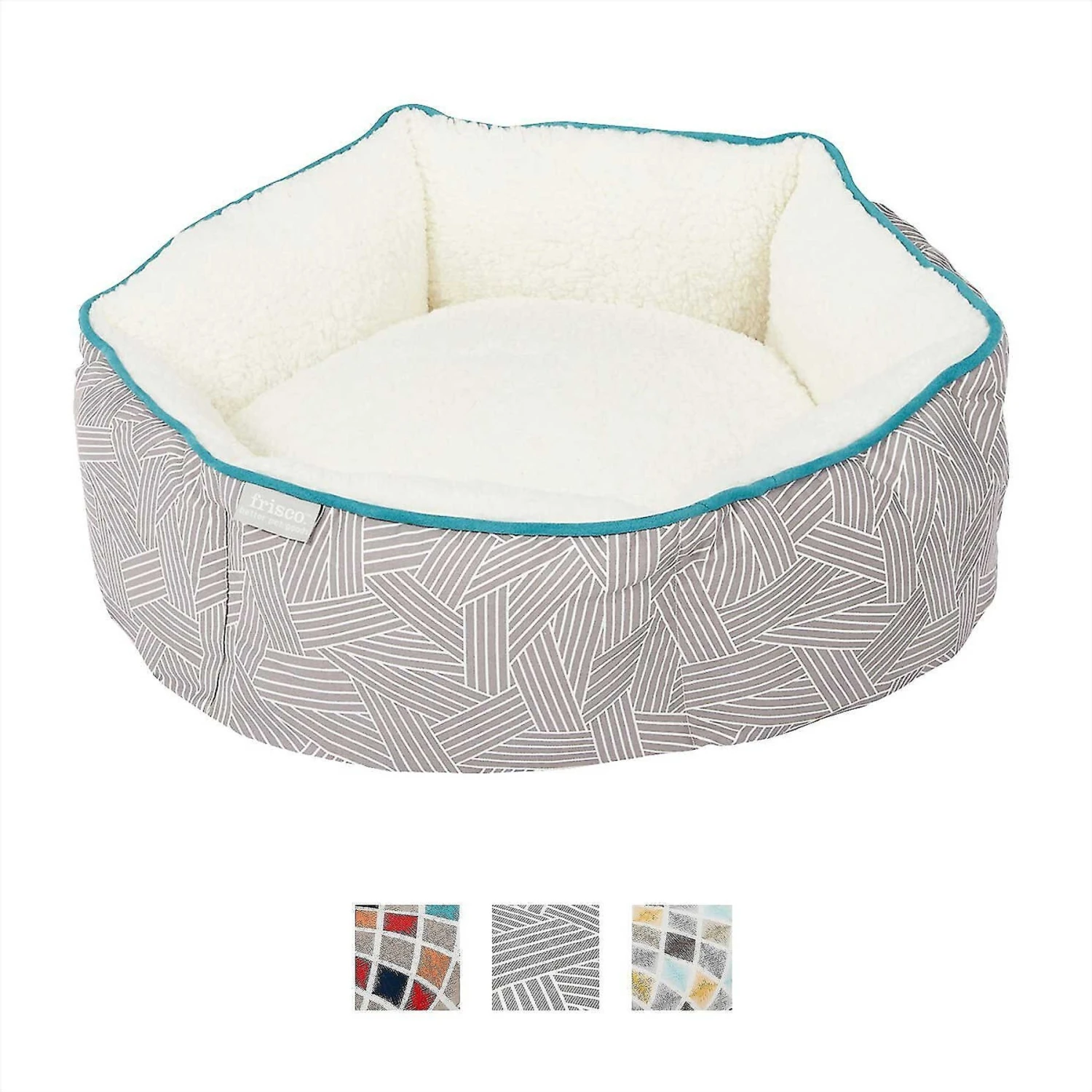 Frisco Sherpa Dog & Cat Blanket & Frisco Sherpa Hexagon Bolster Cat & Dog Bed - Image 7