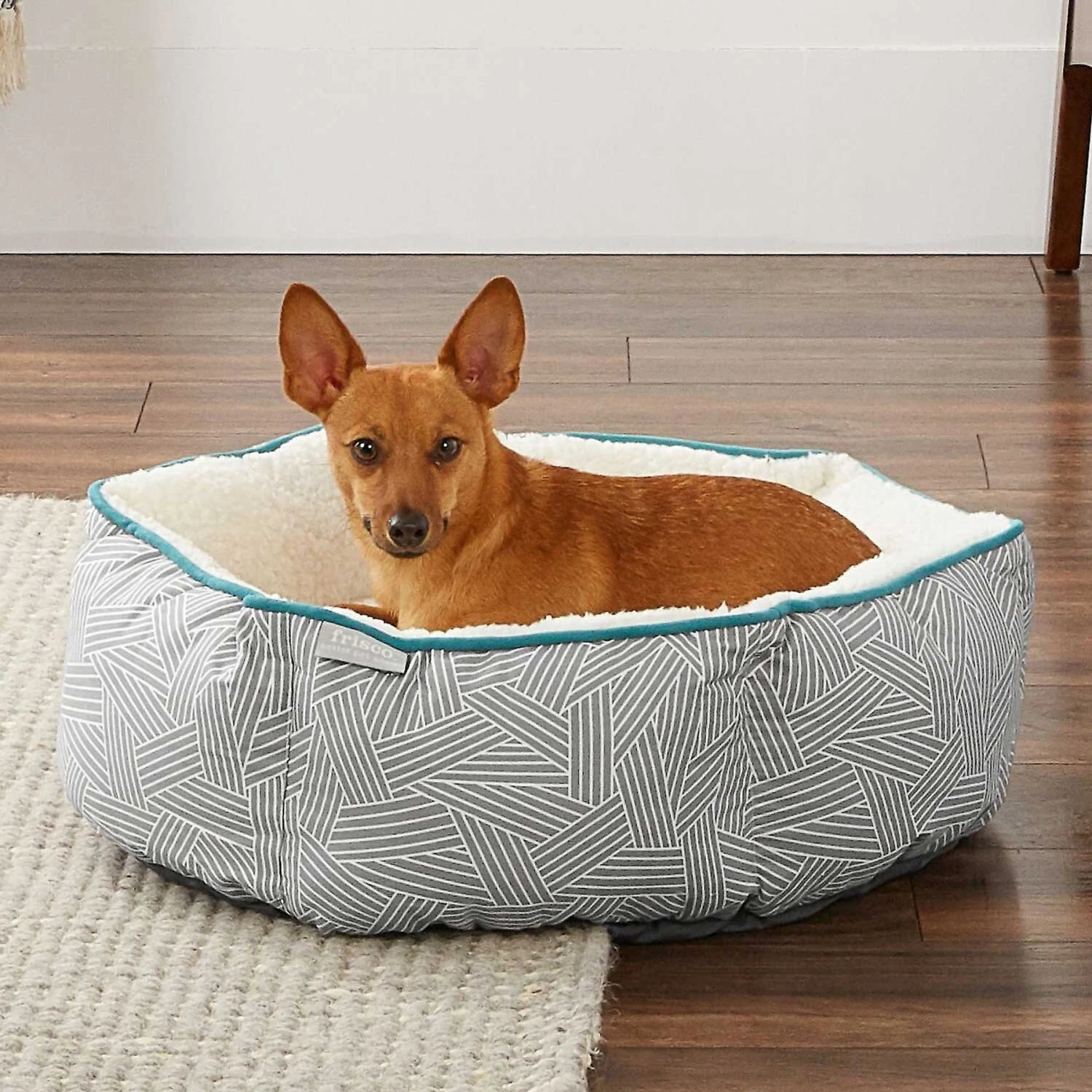 Frisco Sherpa Dog & Cat Blanket & Frisco Sherpa Hexagon Bolster Cat & Dog Bed - Image 8