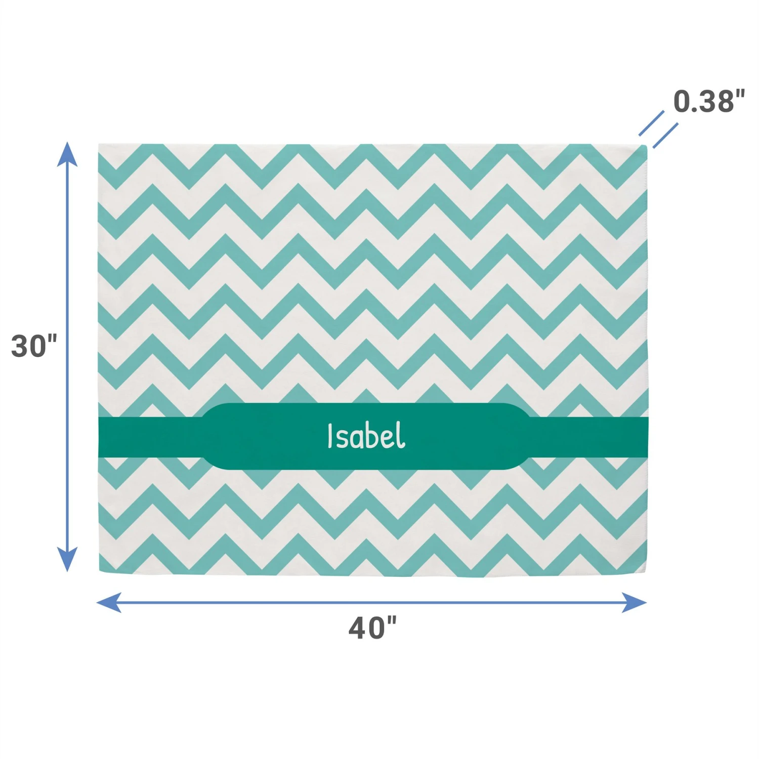 Frisco Personalized Subtle Chevron Sherpa Cat & Dog Blanket, 30" X 40" - Image 2