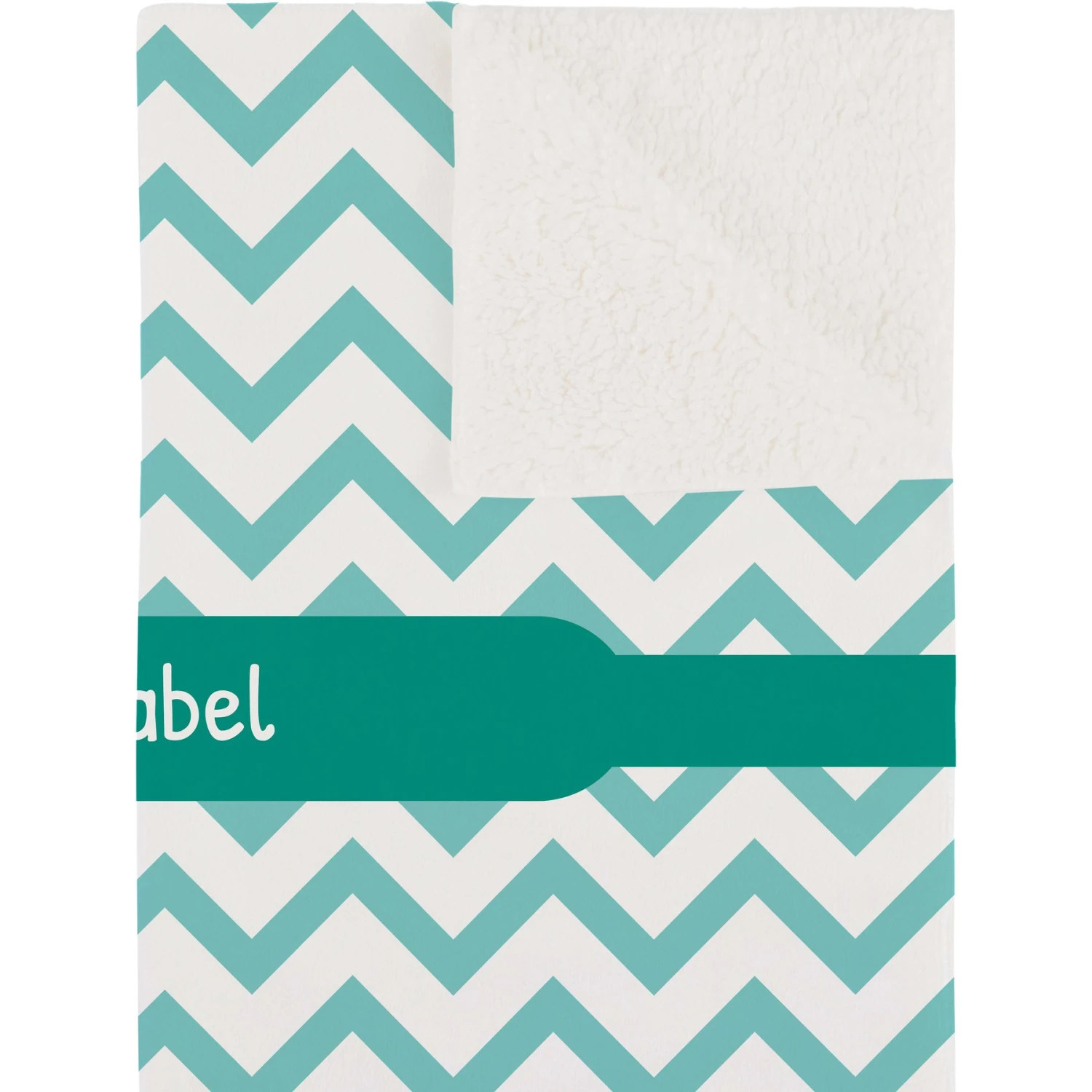 Frisco Personalized Subtle Chevron Sherpa Cat & Dog Blanket, 30" X 40" - Image 3