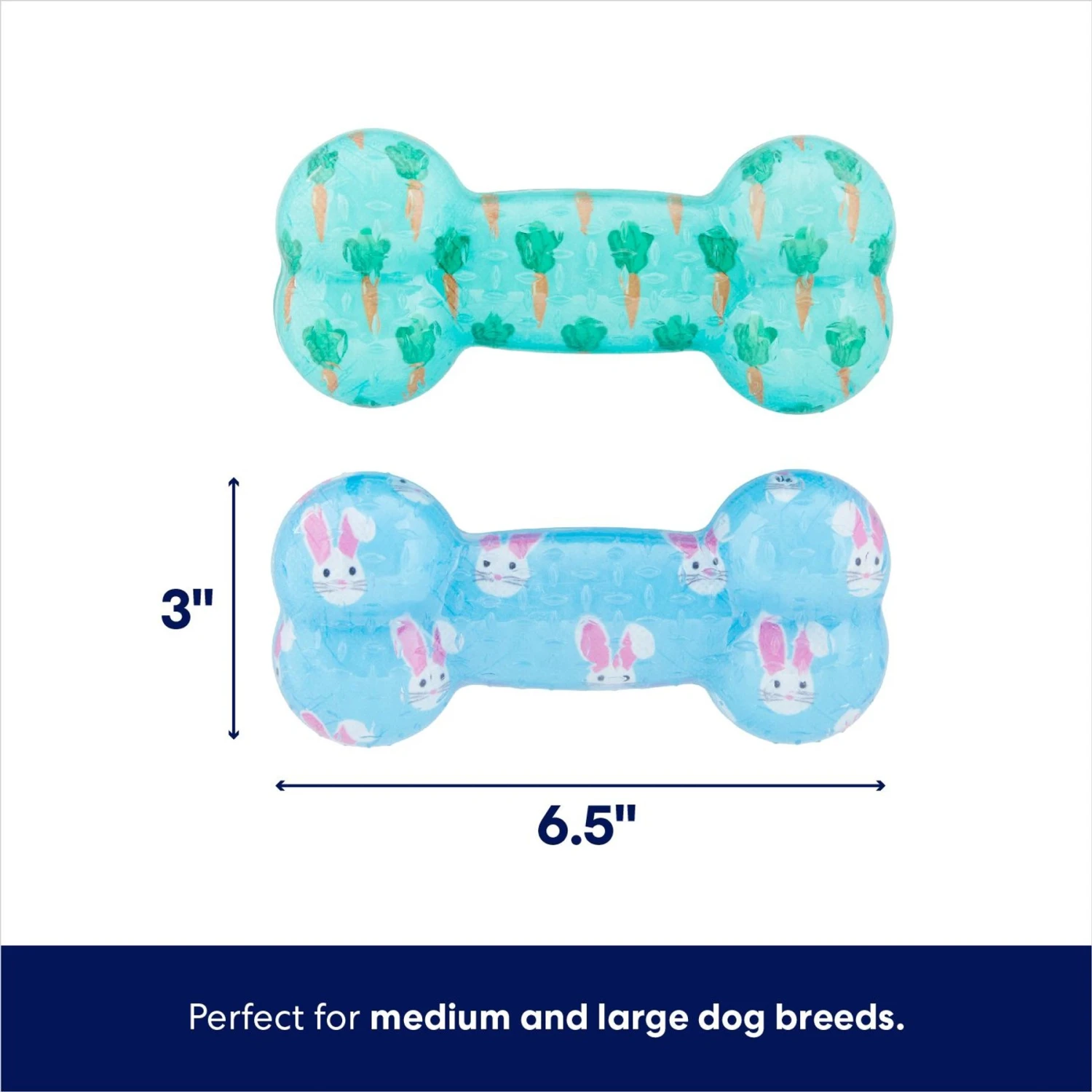 Frisco Easter TPR Bone Squeaky Dog Toy, Medium/Large, 2 Count - Image 2