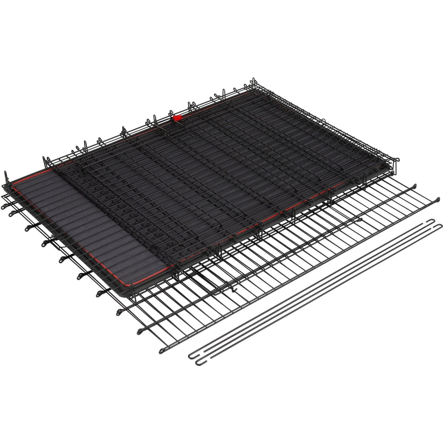Frisco XX-Large Heavy Duty Enhanced Lock Double Door Wire Dog Crate, Fold & Carry Wire Dog Crate & Mat Kit, 54" - Image 6