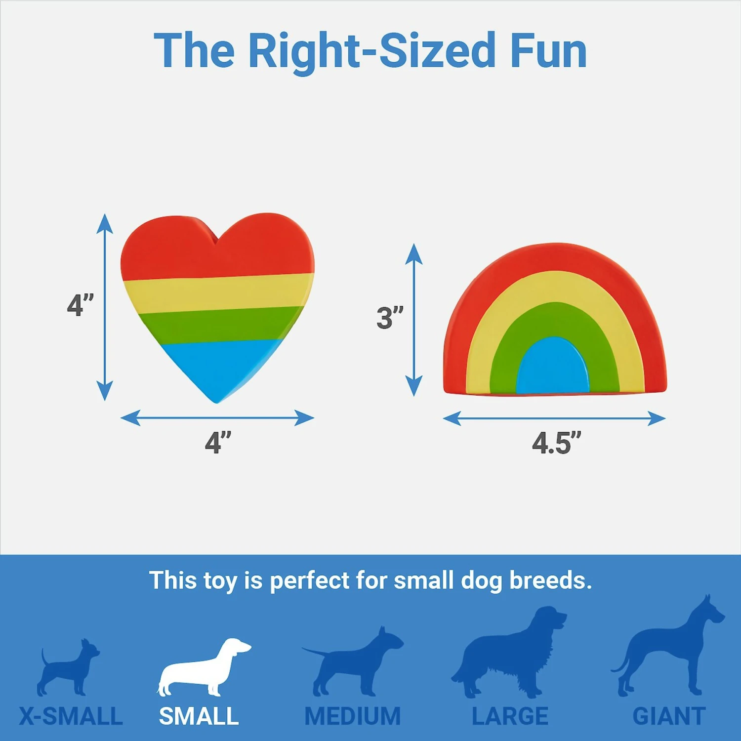 Frisco Pride Rainbow & Heart Latex Squeaky Dog Toy, 2 Count - Image 2