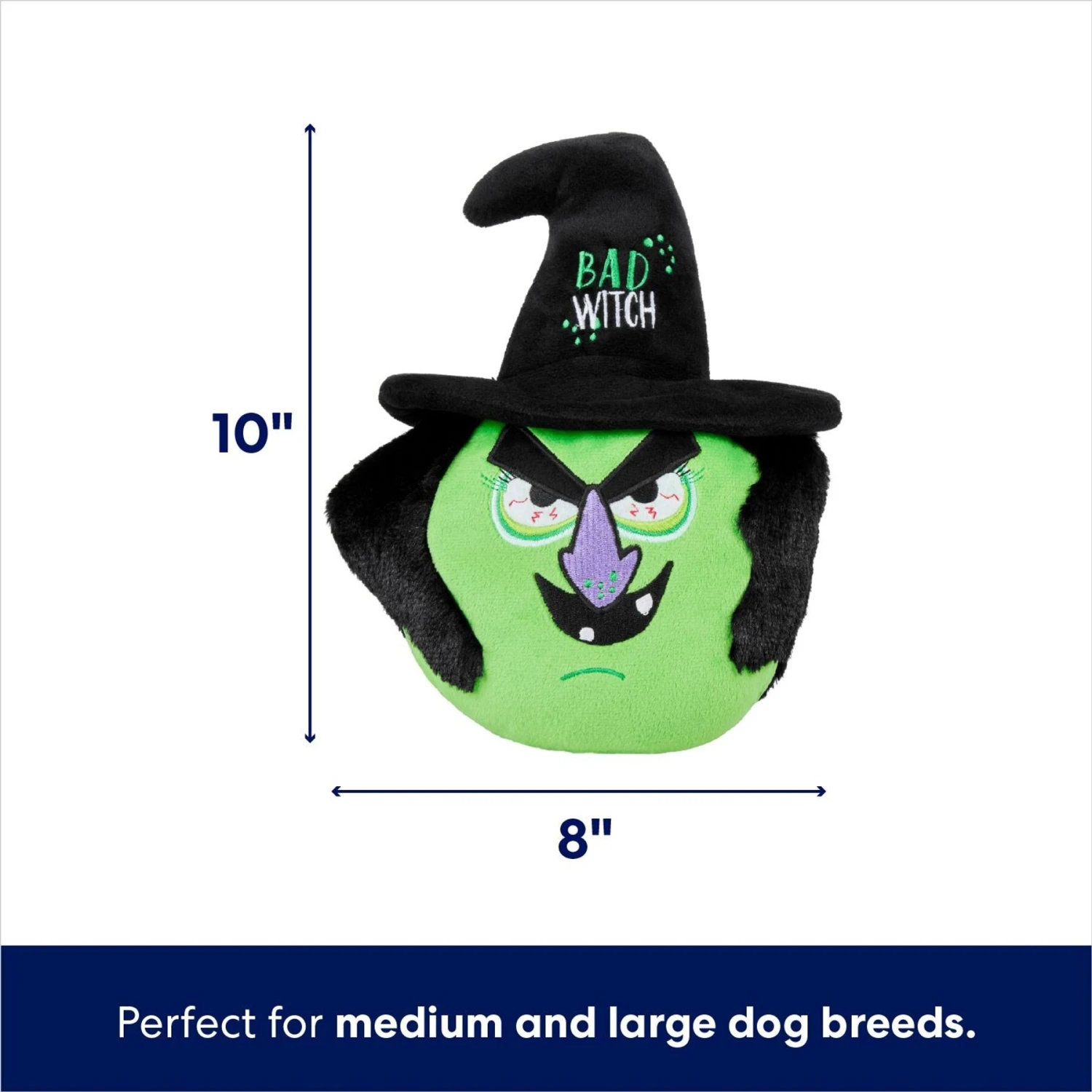 Frisco Halloween Bad Witch Round Plush Squeaky Dog Toy - Image 2