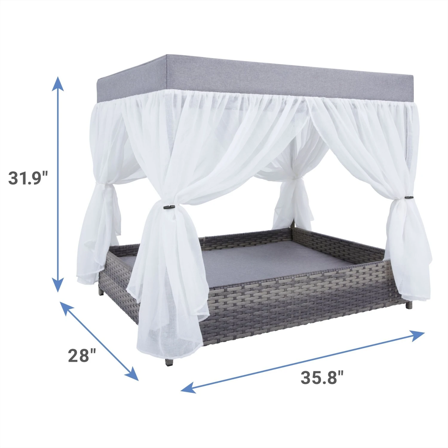 Frisco Outdoor Wicker Canopy Dog Bed - Image 2