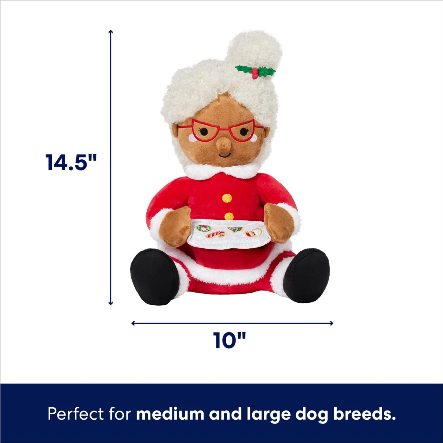 Frisco Holiday Mrs. Claus Plush Squeaky Dog Toy - Image 2