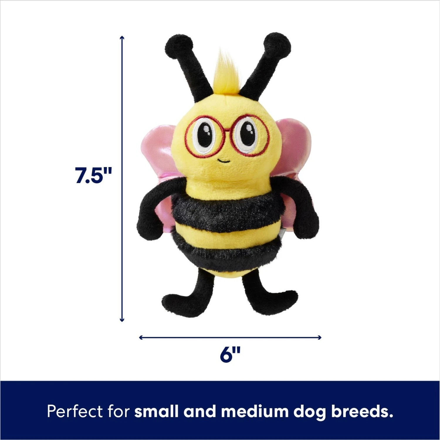 Frisco Valentine Love Buzz Bee Plush Squeaky Dog Toy - Image 2