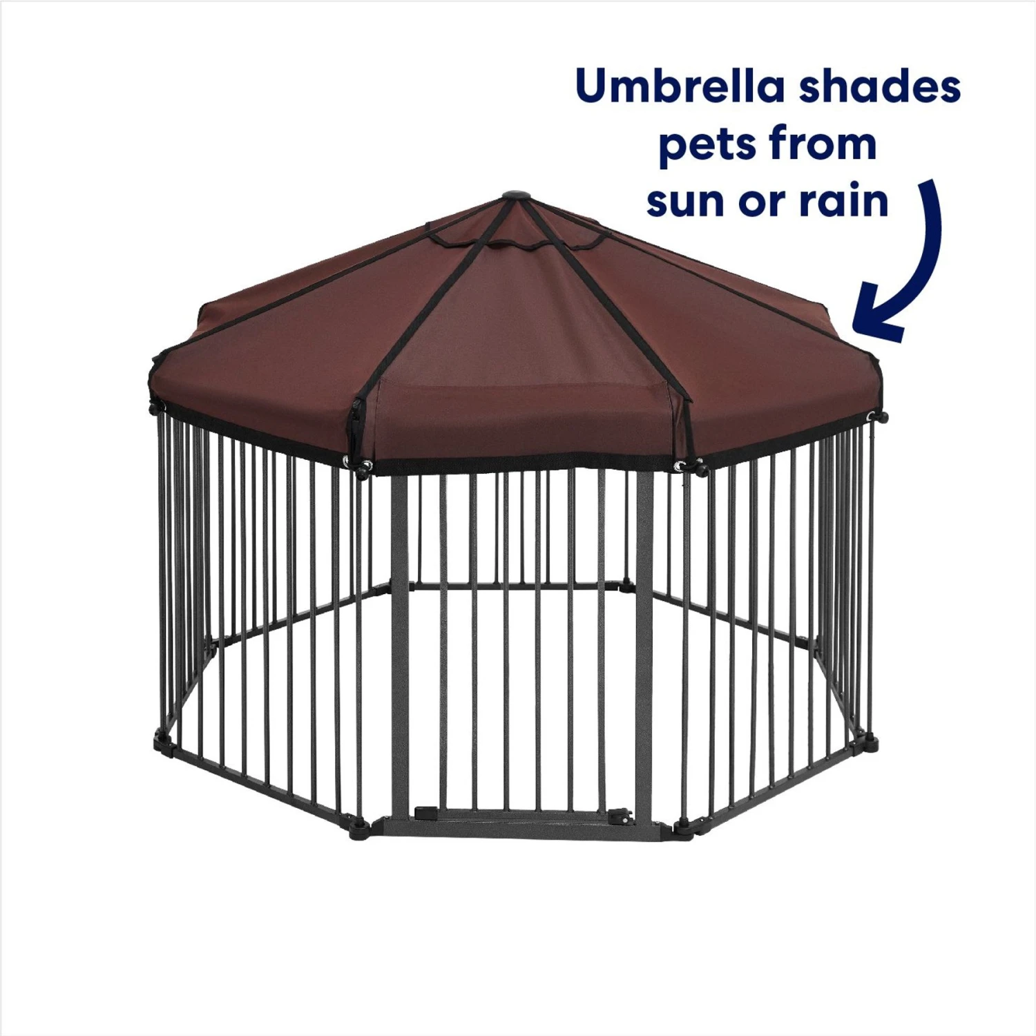 Frisco Outdoor Galvanized Steel 8-Panel Configurable Gate And Playpen With Oxford Roof - Image 3