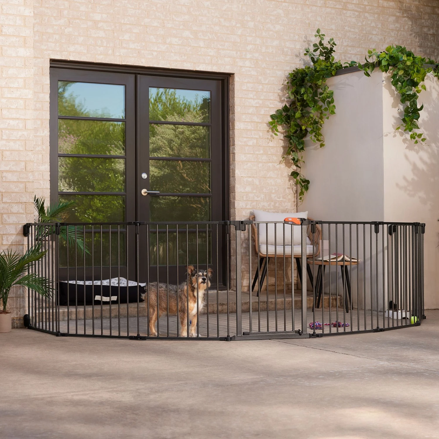 Frisco Outdoor Galvanized Steel 8-Panel Configurable Gate And Playpen With Oxford Roof - Image 5