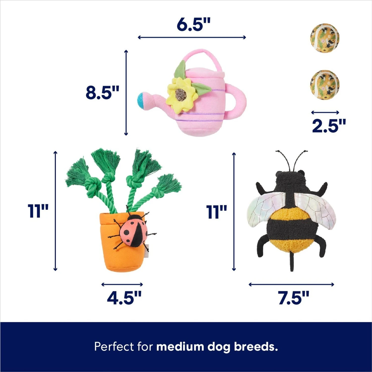 Frisco Spring Plush & Rope Variety Pack Squeaky Dog Toy - Image 2