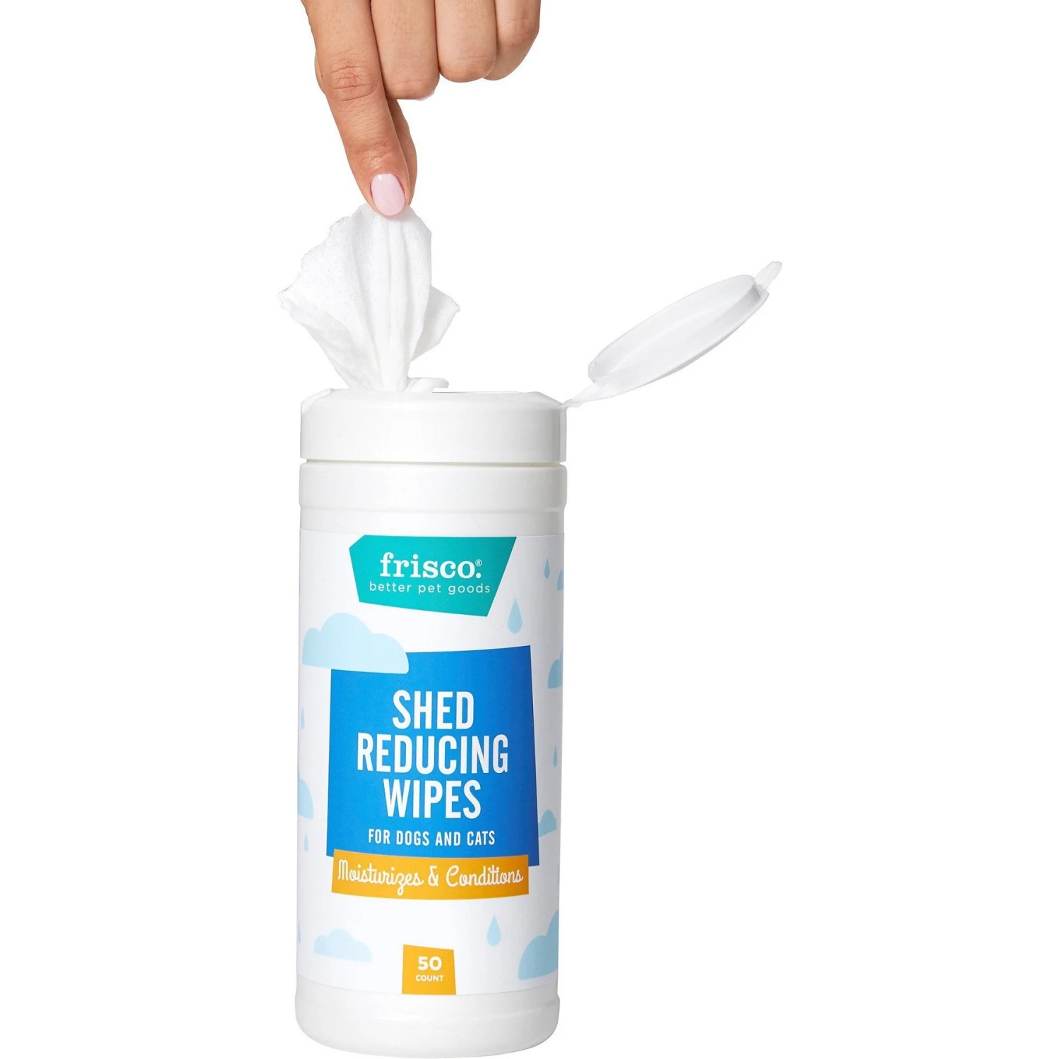 FURminator Long Hair Dog Deshedding Tool & Frisco Shed Reducing Waterless Grooming Wipes For Dogs & Cats, 50 Count - Image 8