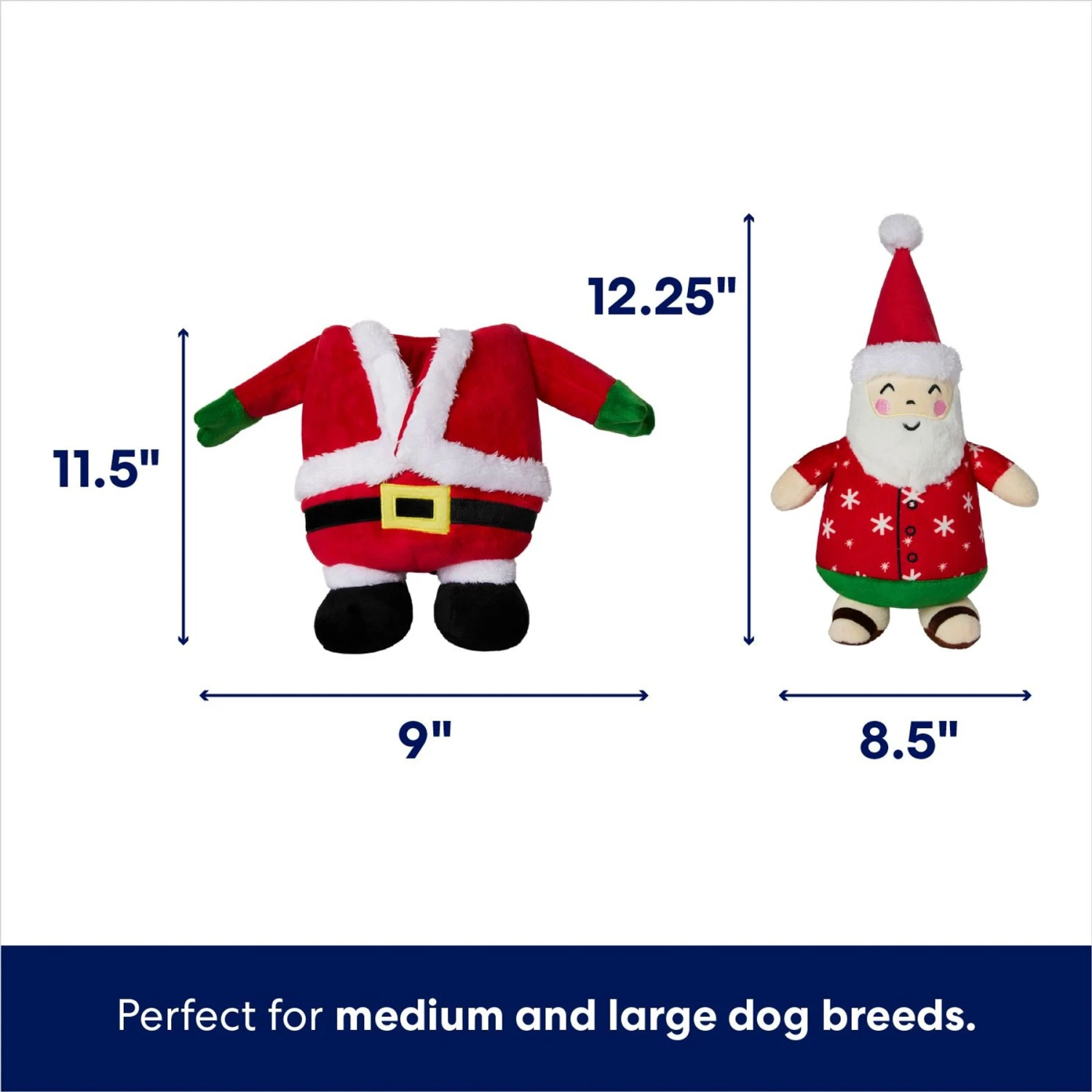 Frisco Holiday Santa On Vacation 2-in-1 Plush Squeaky Dog Toy - Image 2